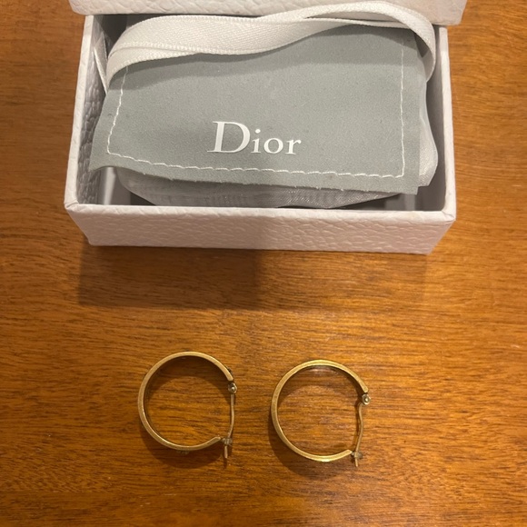 Dior gold hoop earrings - Picture 2 of 3